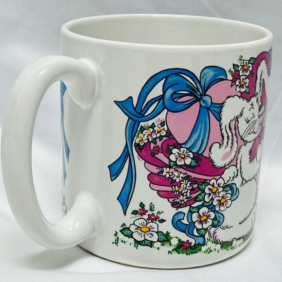 Bunny & Blooms Ceramic Mug 11 Oz 1995 Flowers Inc. Balloons Korea - Picture 5 of 11